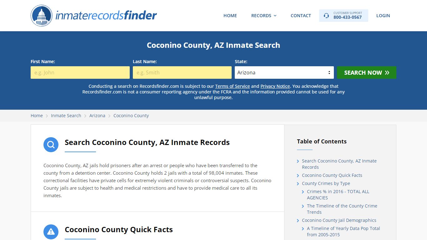 Coconino County, AZ Inmate Lookup & Jail Records Online